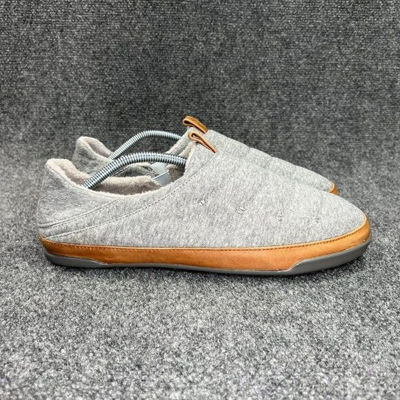 OluKai Mahana Slippers Men's 11 Grey Convertible Quilted Slip On Comfort Shoes - Picture 1 of 12